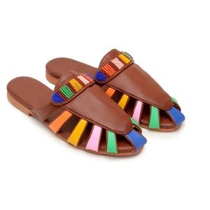 FARM Rio beaded mule NWT